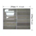 3D brown rectangular tile wall sticker, oil-proof kitchen backsplash, 11.4x9 inch - Gradient Brick Style (YJC0232)