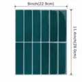 Dark teal 3D self-adhesive wall tile sticker, 9x11.4 inch waterproof kitchen backsplash sheet - 3D Self Adhesive (YJC0233)