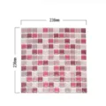 Adesivo murale mosaico 3D rosa, adesivo impermeabile per piastrelle cucina e bagno. - Stile Mosaico Rombi Rosa Bianco (YJC0019)