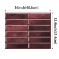 Reddish-brown 3D self-adhesive wall tile with 16x12.4 inch dimensions - Brick Wall Sticker (YJC0345)