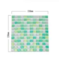 Piastrella murale adesiva in resina 3D, mosaico verde cucina impermeabile, 236x236mm - Stile Mosaico Verde Bianco Argento (YJC0020)