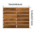 Brown 3D brick pattern waterproof wall sticker for kitchen tile decoration 16x12.4 inch - Relief Texture (YJC0348)