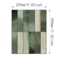 Autocollant de carrelage mosaïque vert et blanc déco murale 3D autocollante cuisine. - Carreau Mosaïque (YSY-002) / 229x290mm / Vert et Blanc