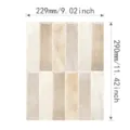 Autocollant Murs Carrelage Mosaïque 3D Imperméable Cuisine Crédence Murale 229x290mm - Rayures Mosaïque (YSY-005) / 229x290mm / Brun et Beige