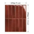 Autocollant de carrelage 3D adhesif etanche pour cuisine murale decoration plaque - Texture de Brique Antique (YJC0505) / 229x290mm / Brique Brun Rougeâtre