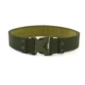 Detailed view of 5.5cm olive green tactical duty belt with heavy-duty buckle and snaps - 130cm / Army Green