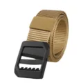 Tactical coyote brown nylon belt for men with heavy duty black buckle for outdoors - Khaki