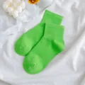 Grüne Baumwolle Damen Kurzsocken, Bonbonfarbe komfortable atmungsaktive Socken für Damen. - Einheitsgröße / Hellgrün