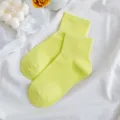 Neongelbe Baumwollkurzsocken für Damen, Bonbonfarbene Socken, vielseitige Frühlings- und Sommersocken. - Einheitsgröße / Hellgrün
