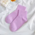 Lila Baumwolle Kurzsocken für Damen, süße einfarbige Frühlings- und Sommersocken Knöchelsocken - Einheitsgröße / Hellviolett