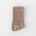 Women's breathable thin five-toe socks khaki summer low-cut casual toe socks footwear - One Size (34-40) / Coffee