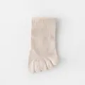 Women's spring summer thin five toe socks breathable solid color short split toe low cut socks - One Size (34-40) / Khaki