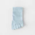 Light blue cotton five toe socks for women, breathable short split toe sock variant for summer. - One Size (34-40) / Blue