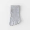 Lightweight grey five-toe socks for women, breathable low-cut summer cotton hosiery. - One Size (34-40) / Gray