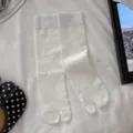 White split-toe socks, comfortable breathable cotton blend, classic tabi socks for everyday wear. - One Size (35-40) / White