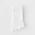 Breathable white five toe socks for women, thin cotton split toe short socks for summer. - One Size (34-40) / White