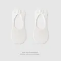 Calzini invisibili da donna in cotone bianco traspirante, fantasmini estivi antiscivolo. - Taglia Unica (35-40) / Bianco puro