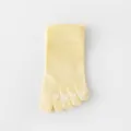 Yellow five-toe socks for women, breathable cotton short split-toe socks, comfortable thin design. - One Size (34-40) / Yellow