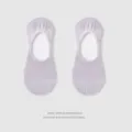 Breathable cotton invisible socks for women, anti-slip low cut boat socks summer thin. - One Size (35-40) / Light Purple
