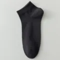 Men black mesh low cut socks breathable short socks casual business socks comfortable - One Size / Dark Gray