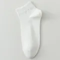 Men's solid color mesh low-cut breathable thin casual short socks for daily wear - One Size / White