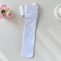 Calzini donna bianchi sottili tubo medio primavera estate traspiranti tinta unita carini - Taglia Unica (30-40) / Bianco puro - 1 paio