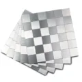 Adesivo murale in metallo argentato pannello decorativo autoadesivo in plastica per cucina. - 305*305mm / LSY001
