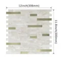 Rivestimento per piastrelle a mosaico metallico autoadesivo impermeabile, marmo beige, 30x30 cm. - 12x11.8 Pollici / Oro Beige