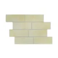 Adesivo murale in finta piastrella di marmo impermeabile pannello 3d variante decorativa - 29.4x21.4cm / Giallo Crema