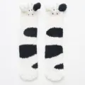 Süße Korallenfleece-Socken mit Kuhmuster für Damen, dicke und gemütliche Wintersocken - Einheitsgröße / Kuhdruck