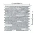 Piastrelle adesive da parete mosaico metallo grigio impermeabile cucina 30x30 cm decor - 12x11.8 Pollici / Grigio Argento