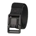 Durable men's tactical nylon belt with matte black aluminum alloy buckle for outdoor - 125cm / Black