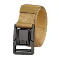 Heavy duty tactical nylon belt for men with durable aluminum alloy quick release buckle - 125cm / Khaki