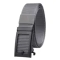 Grey thickened nylon-like woven tactical belt featuring a black toothless automatic buckle - Gray / 125cm