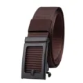Men's tactical woven belt with black automatic buckle in coffee brown color - Coffee / 125cm