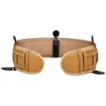 Tactical MOLLE waist seal with laser-cut design in coyote brown for outdoor use - Single Waist Seal Style / Single Waist Seal Khaki