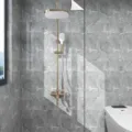 Modern grey marble pattern waterproof self-adhesive wallpaper for bathroom tile renovation - 1 Meter Pack (60cm Wide) / Maya Grey