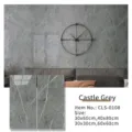 Adhesivo de pared autoadhesivo de PVC impermeable textura mármol gris Gris Castillo - 30 cm x 60 cm [Base de papel de aluminio] 2,5 mm de grosor / Gris Castillo