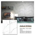 Adhesivo de pared de PVC autoadhesivo textura mármol blanco tinta - 30x60cm / Blanco Tinta