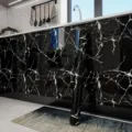 Zelfklevend behang zwart marmer voor keukenkastjes waterdicht oliebestendig - Diamant Zwart