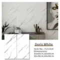 Pegatinas de pared autoadhesivas de mármol Jazz White para decoración del hogar - Juego de 2 / Blanco Jazz