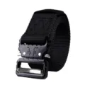 Heavy-duty 3.8cm black tactical nylon belt with alloy quick-release cobra buckle - 125cm / Black