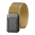 Herren Taktischer Nylon Gürtel mit Metall Schnalle, lässige Outdoor Khaki Band Design. - Khaki
