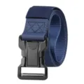 Blauwe tactische riem met snelsluiting voor heren buiten training nylon webbing broek. - 125 cm (lengte exclusief gesp) / Marineblauw