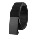 Schwarzer taktischer Nylon Gürtel für Herren mit matter automatischer Schnalle - Schwarz / 125cm