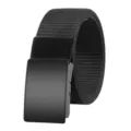 Durable black nylon tactical belt with automatic slide buckle and holeless design - 125cm / Black