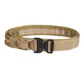 Heavy-duty double-layered tactical belt with quick-release cobra buckle in tan. - 125cm / Khaki