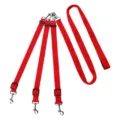 Rotes 3-Wege-Hundeleinen-Set aus Nylon mit verstellbaren Riemen und Clips - Rot