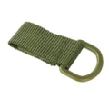 Vue de détail sangle nylon tactique, montrant matériau vert militaire durable et anneau en D. - Vert Militaire