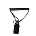 Schwarzes taktisches Spiralseil-Lanyard mit Metallkarabiner für Ausrüstung - 60-80cm / Schwarz